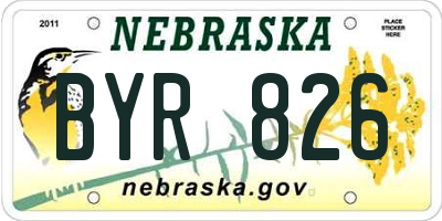 NE license plate BYR826