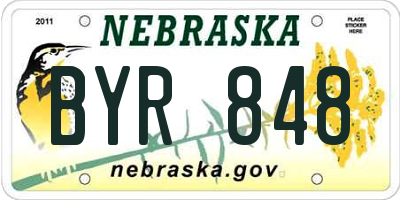NE license plate BYR848