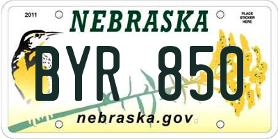 NE license plate BYR850