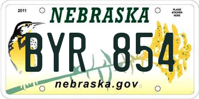 NE license plate BYR854