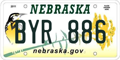 NE license plate BYR886
