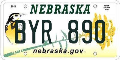 NE license plate BYR890