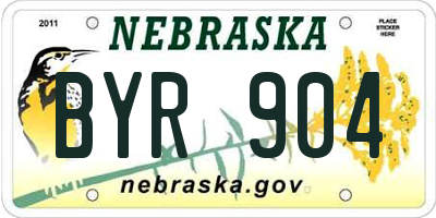 NE license plate BYR904