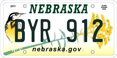 NE license plate BYR912