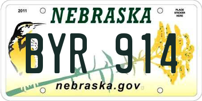 NE license plate BYR914