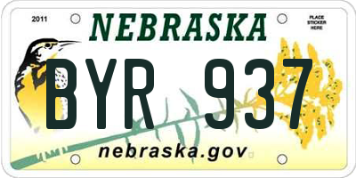 NE license plate BYR937