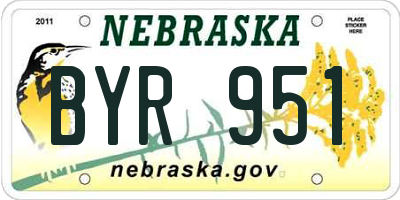 NE license plate BYR951