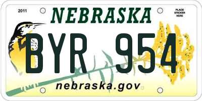 NE license plate BYR954