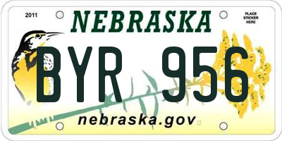 NE license plate BYR956