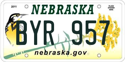 NE license plate BYR957