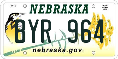 NE license plate BYR964