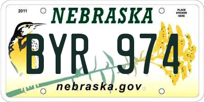 NE license plate BYR974