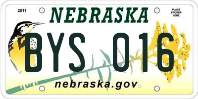 NE license plate BYS016