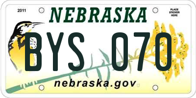 NE license plate BYS070
