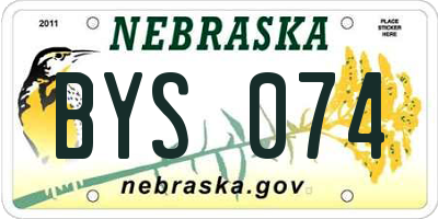 NE license plate BYS074