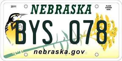 NE license plate BYS078