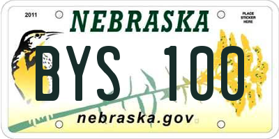 NE license plate BYS100