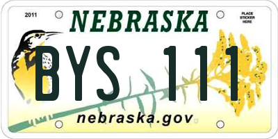 NE license plate BYS111