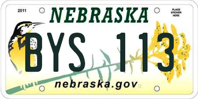 NE license plate BYS113