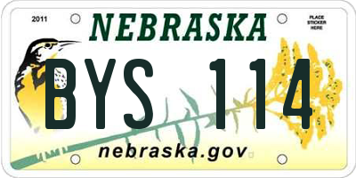NE license plate BYS114