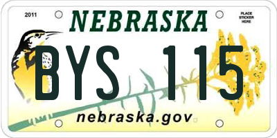 NE license plate BYS115