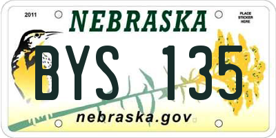 NE license plate BYS135