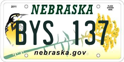 NE license plate BYS137