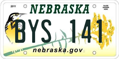 NE license plate BYS141
