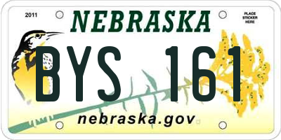 NE license plate BYS161