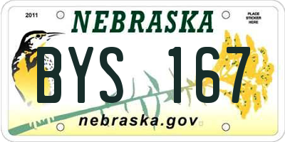 NE license plate BYS167