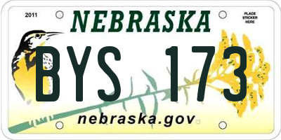 NE license plate BYS173