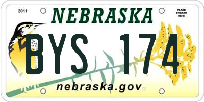 NE license plate BYS174