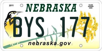 NE license plate BYS177
