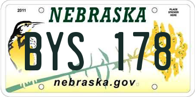 NE license plate BYS178