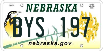NE license plate BYS197
