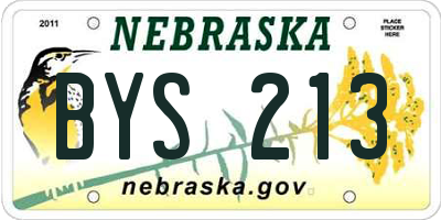 NE license plate BYS213