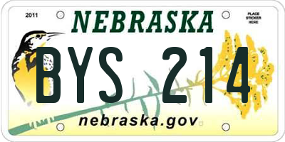 NE license plate BYS214