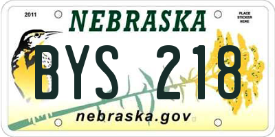NE license plate BYS218