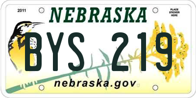 NE license plate BYS219