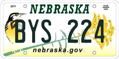 NE license plate BYS224