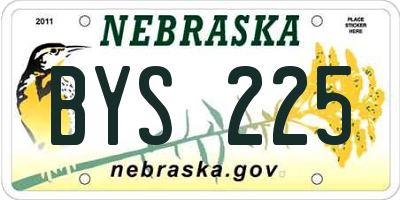 NE license plate BYS225