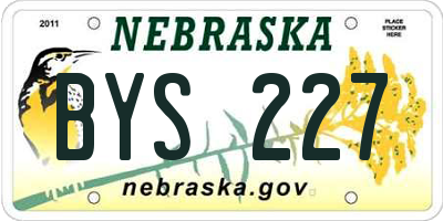 NE license plate BYS227