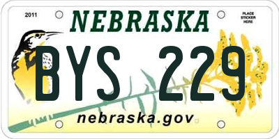 NE license plate BYS229