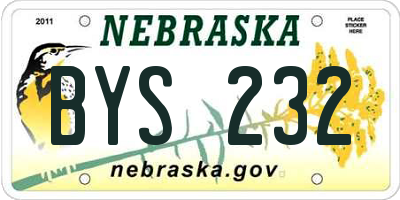 NE license plate BYS232