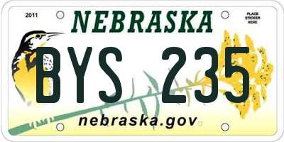 NE license plate BYS235
