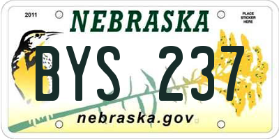NE license plate BYS237