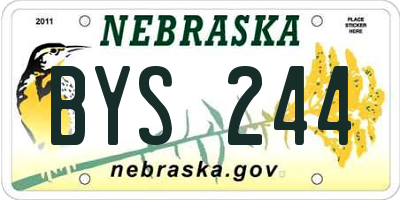 NE license plate BYS244