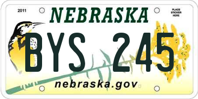 NE license plate BYS245