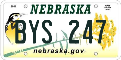NE license plate BYS247