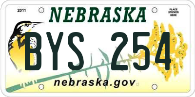 NE license plate BYS254